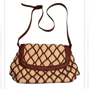 Vintage Talbots woven burgundy leather crossbody bag